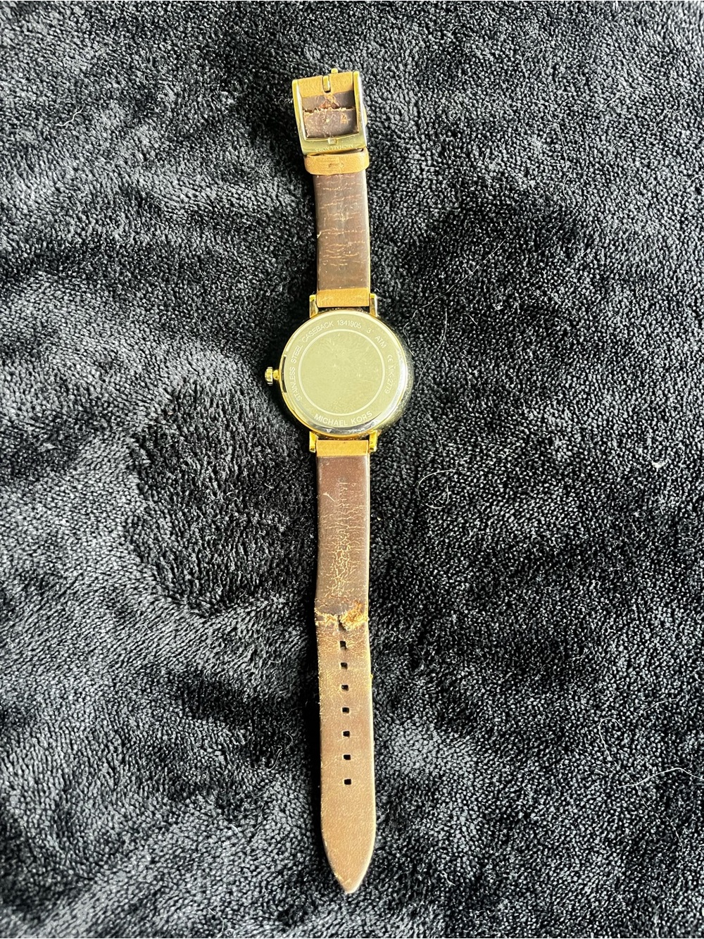 MICHAEL Michael Kors Women's Gold-Tone Watch with Brown Leather Strap